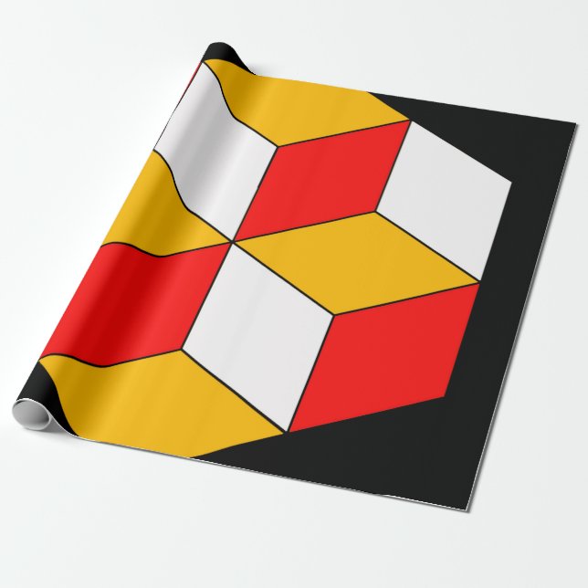 Papel De Presente Cubos 3d (Desenrolado)