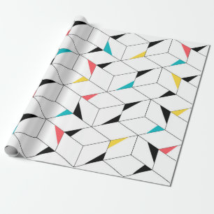 Papel De Presente Cubos felizes coloridos, modernos, alegres, trende