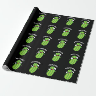 Papel De Presente Cuckoocumber Funny Veggie Cucumber Pun Dark BG