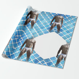 Papel De Presente Cueca do Homem de SlipperyJoe, abdominais masculin