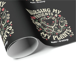 Papel De Presente Cuidando Meus Pacientes & Minhas Plantas Steth Ret