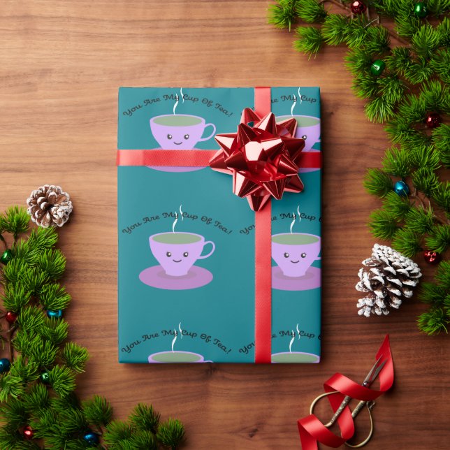 Papel De Presente Cup of Tea (Presente de Natal)