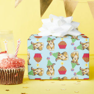 Papel De Presente Cupcake de aniversário Pembroke Welsh Corgi