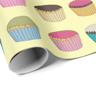 Papel De Presente Cupcake De Armas Físicas Faz Padrão Colorido Amare