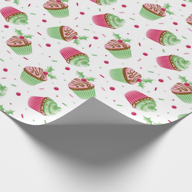 Papel De Presente Cupcake de cor doce e doce de Natal (Ponta)