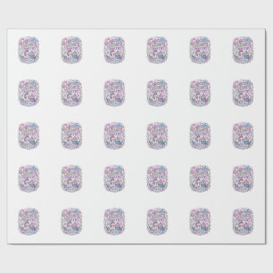 Papel De Presente Cupcake Unicórnio Padaria Unicórnio Fundo Branco P