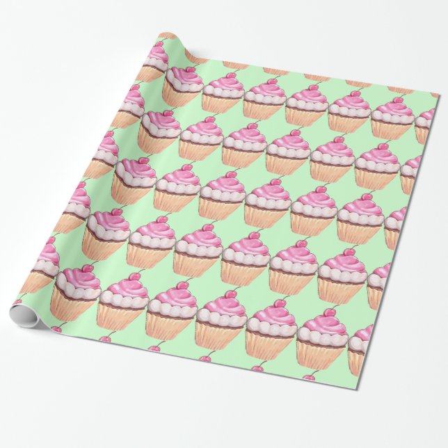 Papel De Presente Cupcake Wraping Paper (Desenrolado)