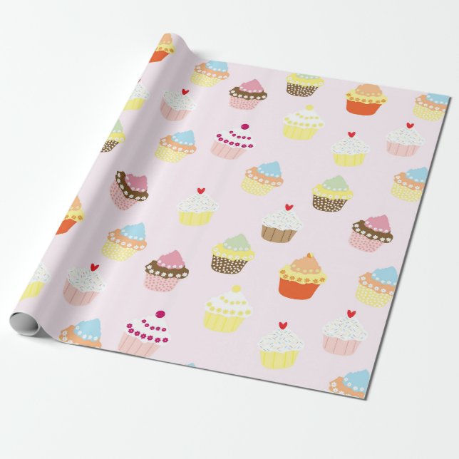 Papel De Presente Cupcakes (Desenrolado)