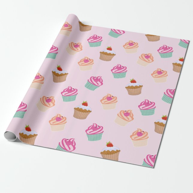 Papel De Presente Cupcakes (Desenrolado)