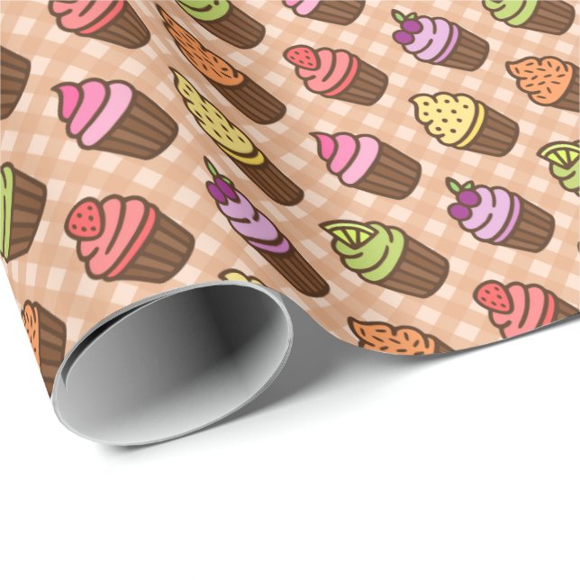 Papel De Presente Cupcakes (Ponta do rolo)