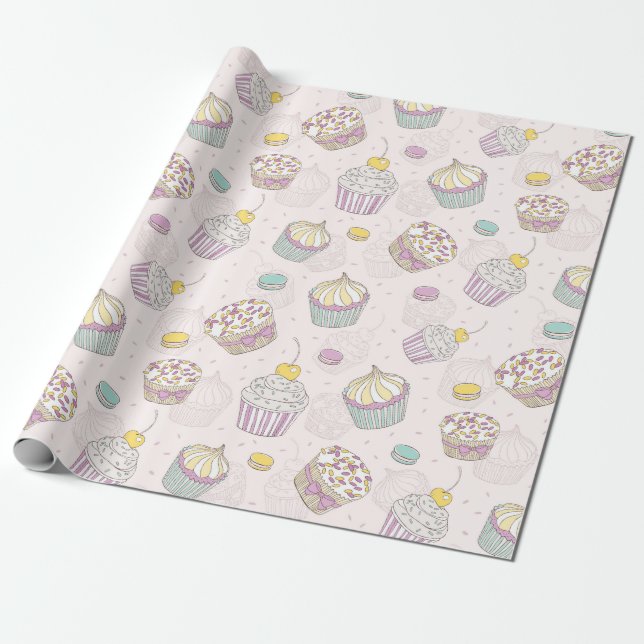 Papel De Presente Cupcakes (Desenrolado)