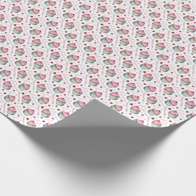 Papel De Presente Cupcakes de aquarela (Ponta)