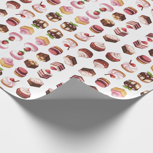 Papel De Presente Cupcakes e doces (Ponta)
