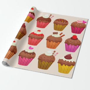 Papel De Presente cupcakes que embrulham papel
