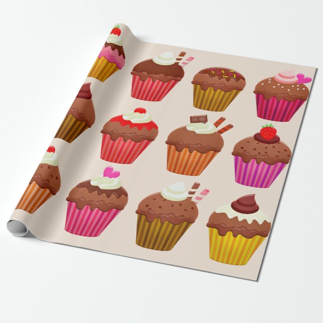 Papel De Presente cupcakes que embrulham papel (Desenrolado)