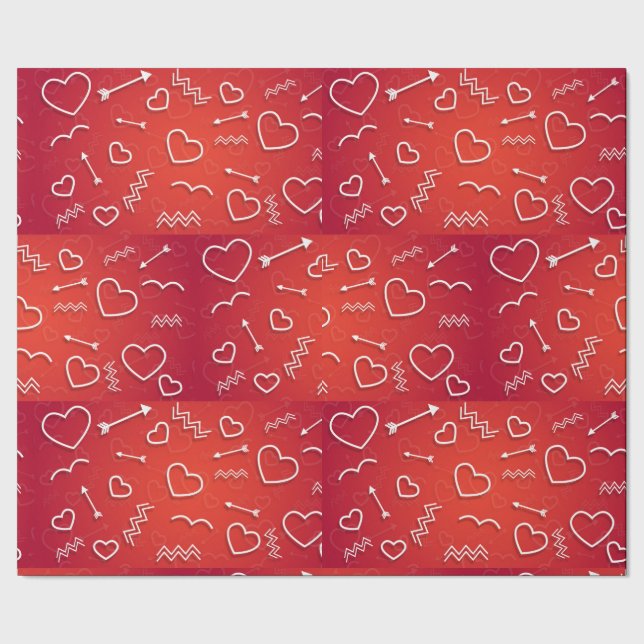 Papel De Presente Cupid's Quiver: Abstract Geometric Love Pattern (Barra)