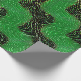Papel De Presente Curva verde com linhas e círculos no escuro
