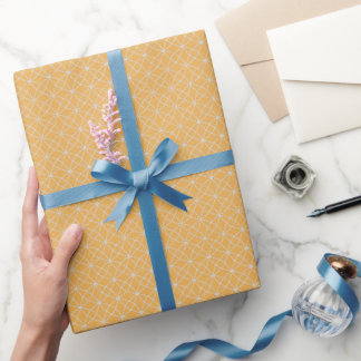 Papel De Presente Curvas Entrelaçadas em Laranja Claro