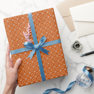 Papel De Presente Curvas entrelaçadas em laranja escuro