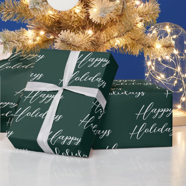 Papel De Presente Custom Christmas Happy Holiday (Feriados)