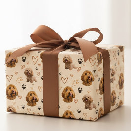 Papel De Presente Custom Dog Photo – Neutral Valentine