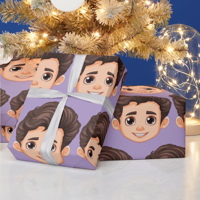 Papel De Presente Custom Face Personalized Birthday Wedding (Feriados)