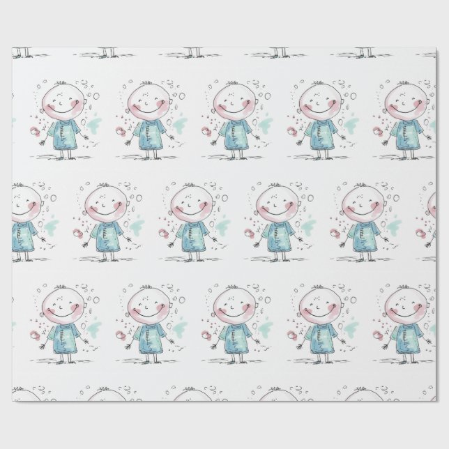 Papel De Presente custom kids drawing (Aberto)