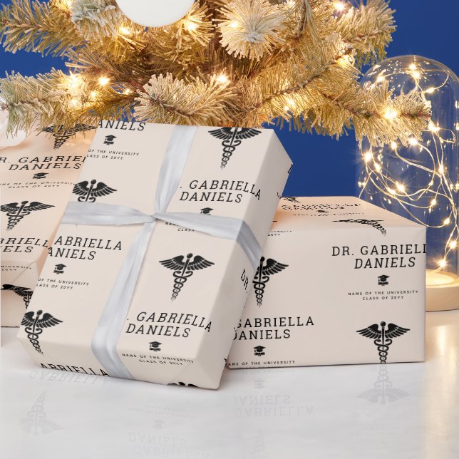 Papel De Presente Custom Modern Medical School Doctor Graduation (Feriados)