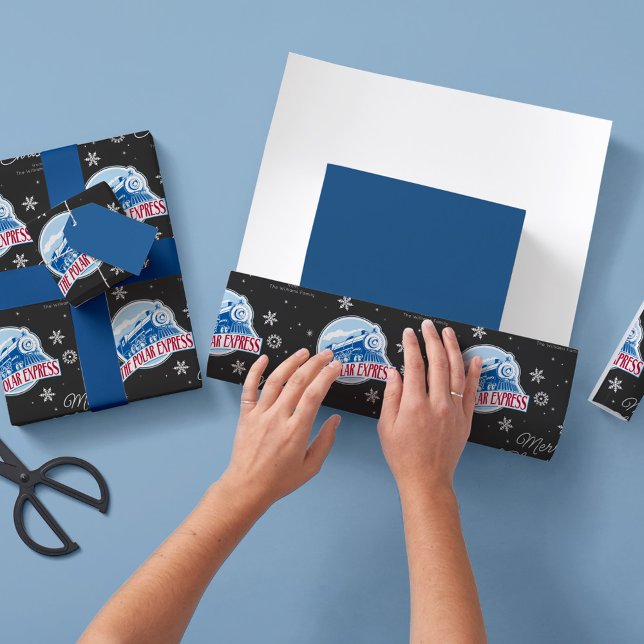 Papel De Presente Custom Polar Express Train Christmas Snowflake (Criador carregado)