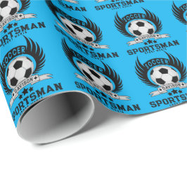 Papel De Presente Custom Soccer Sportsman Emblem With Ball And Wings