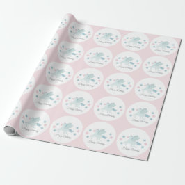 Papel De Presente Custom Unicorn Cute Pink Blue Happy Birthday 