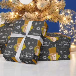 Papel De Presente Custom Willy Wonka Christmas Snowflake Graphic