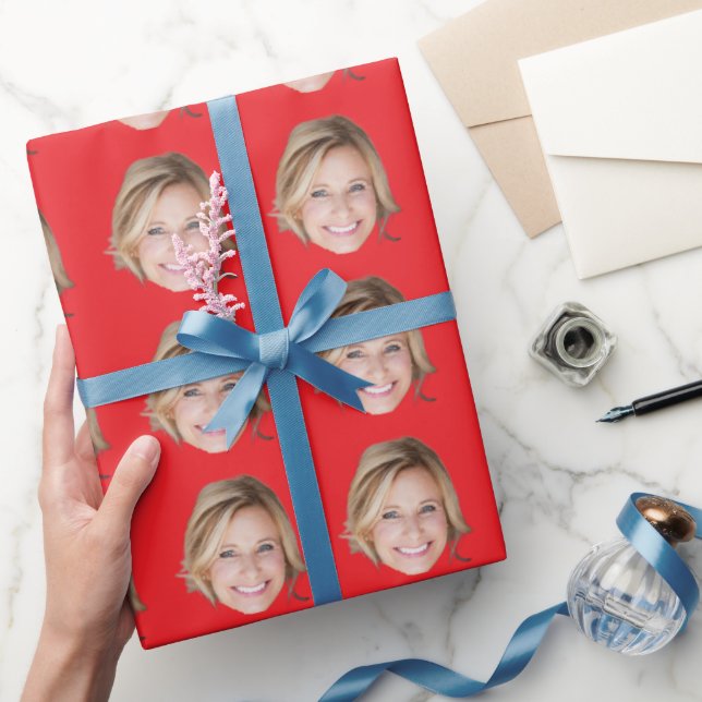 Papel De Presente Custom woman  Face Personalized Birthday Wedding  (Presentear)