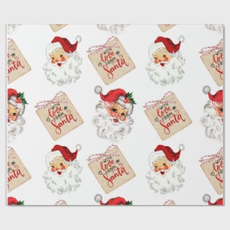 Papel De Presente Custom Xmas Gift Wrap Retro Santa Holiday Paper