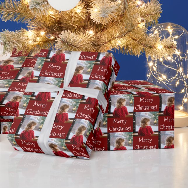 Papel De Presente Customizable Photo Merry Christmas Create Your Own (Feriados)