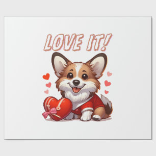Papel De Presente Cute Amor de Corgi