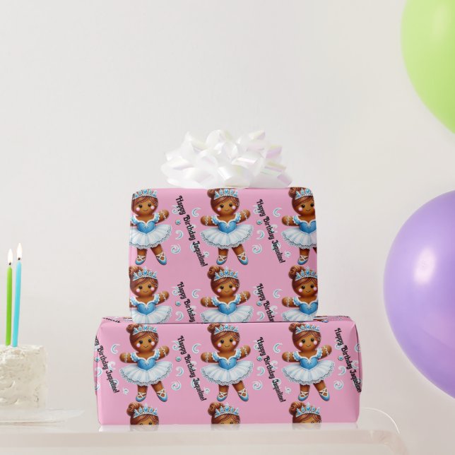 Papel De Presente cute ballerina gingerbread girl  (Presentes para festas)