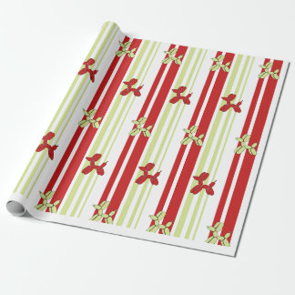 Papel De Presente Cute Balloon Dog Pattern Red Green Stripe Party