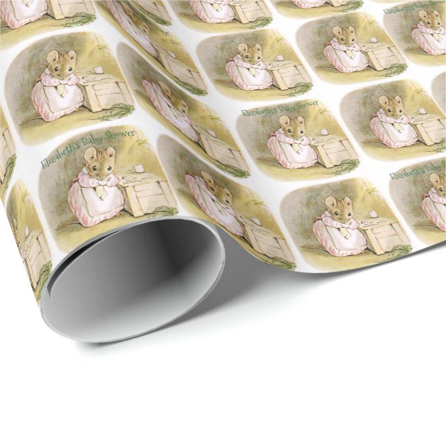 Papel De Presente Cute, Beatrix Potter, Chá de fraldas, Personalizad (Ponta do rolo)