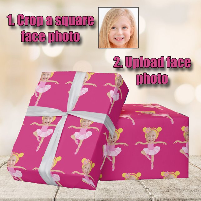 Papel De Presente Cute Blonde Ballerina Girl Custom Kids Photo (Criador carregado)