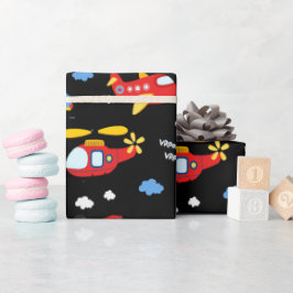 Papel De Presente Cute Cartoon Vehicles Pattern