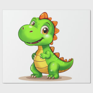 Papel De Presente Cute Chubby Cartoon Dinosaur