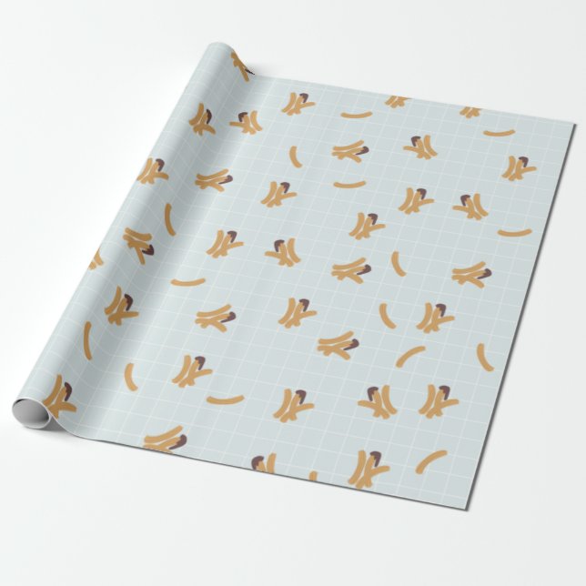 Papel De Presente Cute Churros Wrapping Paper (Desenrolado)