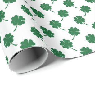Papel De Presente Cute dia de São Patrício trevo de quatro folhas