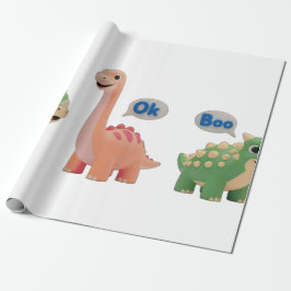 Papel De Presente Cute Dino surprise Wrapping Paper