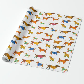 Papel De Presente Cute Dogs in Sweaters Wrapping Paper