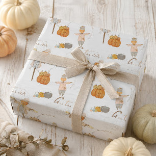 Papel De Presente Cute espantalho vintage de halloween