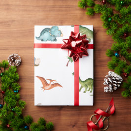 Papel De Presente Cute Funny Dinosaur Birthday Party Wrapping Paper