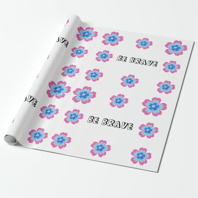 Papel De Presente Cute glitter floral blooming garden (Desenrolado)
