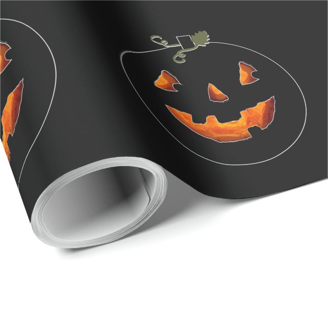 Papel De Presente Cute Halloween Jack-o'-lantern  (Ponta do rolo)